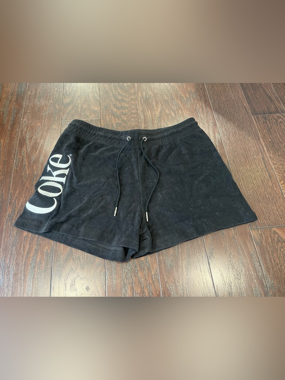 Kith x Coca Cola Shorts Size Large Black Terry Cloth Summer Beach NEW